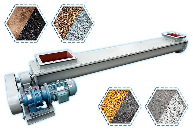 Iron Ore Pellets U Screw Feeder Conveyor Adjustable Speed Large Capacity 6M Length