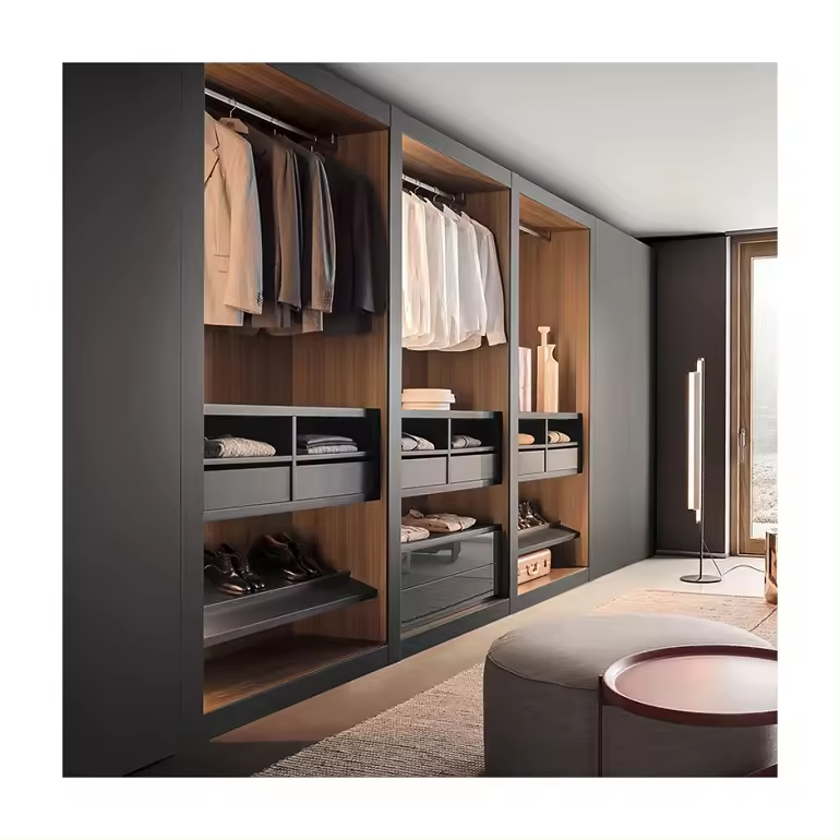 Designer Solid Wood Melamine LED Sensor Light Cabinet Prefab Modular Kitchen Cabinets