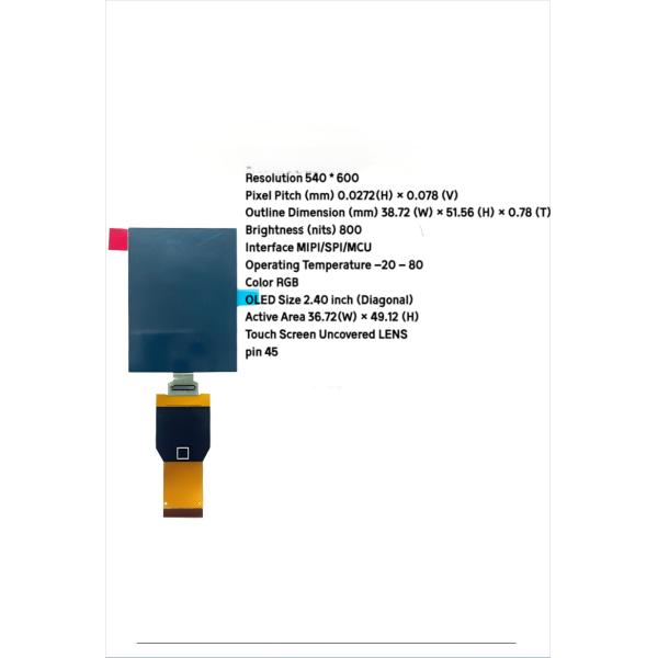2.4 inch AMOLED display specifications