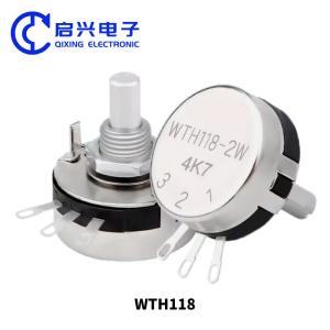 China WTH118-2W 100k Dual Gang Potentiometer With Switch Carbon Linear Variable Turn wholesale