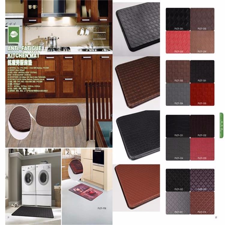 Black Grid pattern pu anti fatigue mat with NBR foam