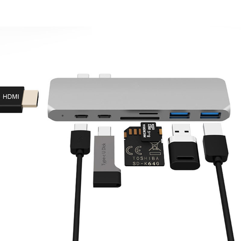 USB C Hub Type C Adapter, Compatible with MacBook Pro 2016/2017/2018 13"15" 40Gbs Thunderbolt 3,Type C Data Port,4K