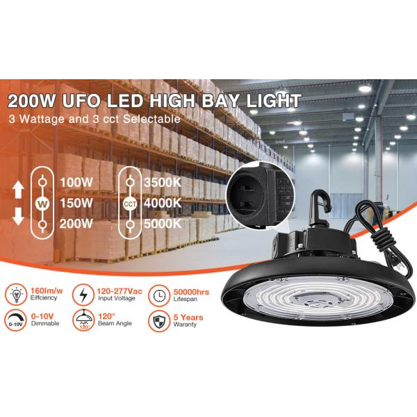 Black LED UFO High Bay Light 150w High Brightness Waterproof Mining Lamp