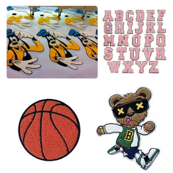 Big Logo Towel Embroidery Patch , Colorful DIY Chenille Patches