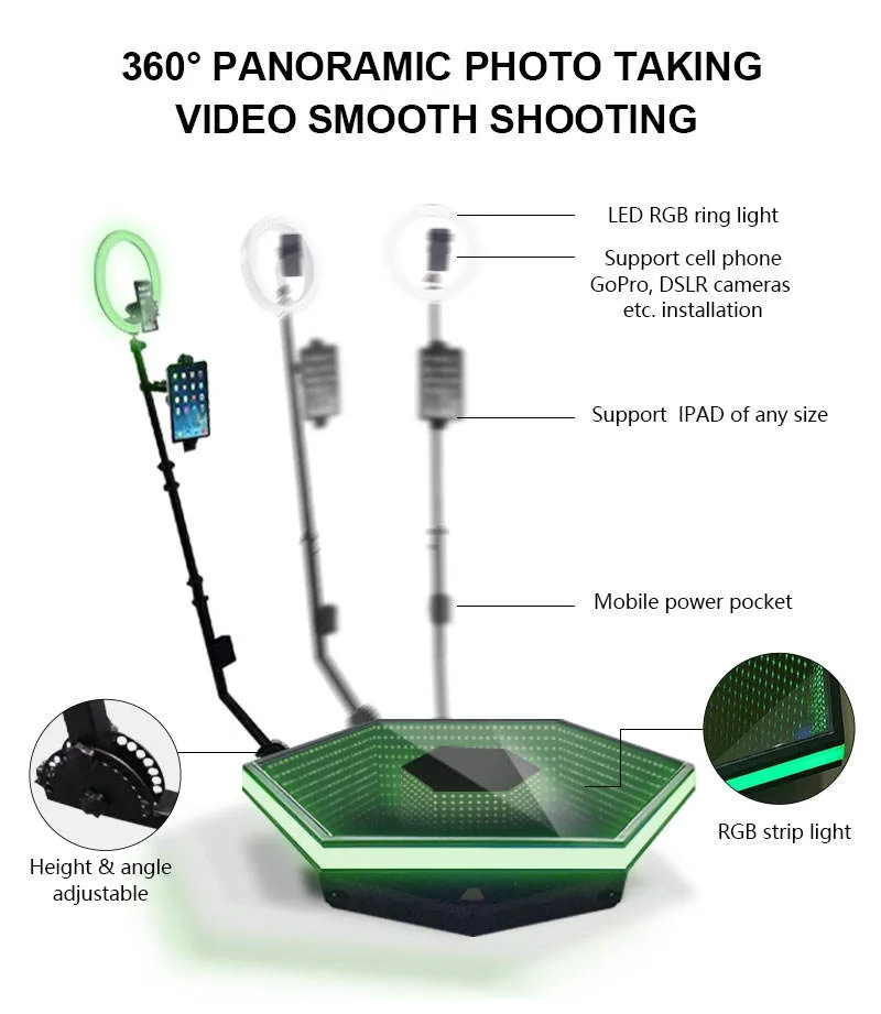 Topadk 360 Photobooth Selfie Spinner Camera iPad Cell Tablet for Party