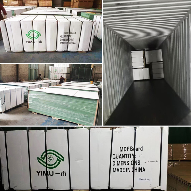 Indoor 2-25mm Customized Size Plain MDF Board with Poplar Hardwood Core