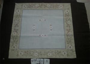 Poly Viscose Fabric Linen Hemstitch Tablecloth With Embroidery Technics