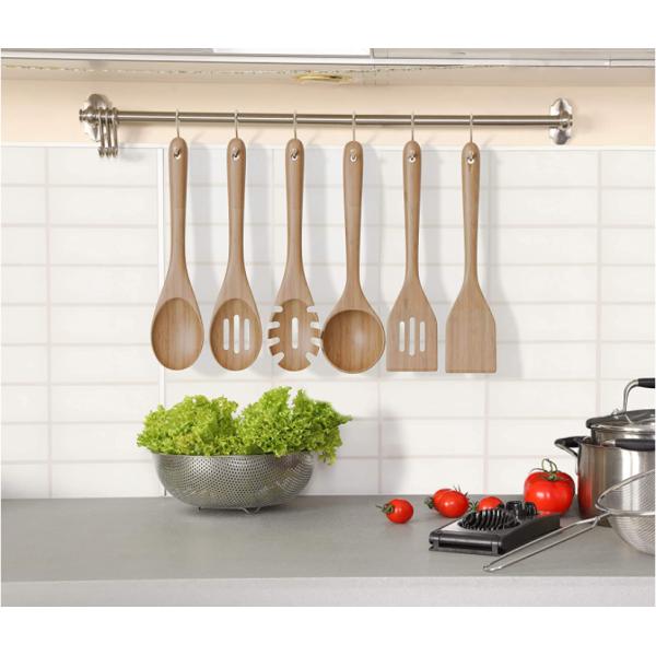 6pcs Wooden Kitchen Utensil Set splinterfree Dentfree Non Phthalate