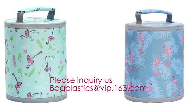 Custom Packing Aluminum Foil Zip-Lock Grocery Handle Thermal Insulation Cooler Bag For Outdoors,Promotional Insulated La