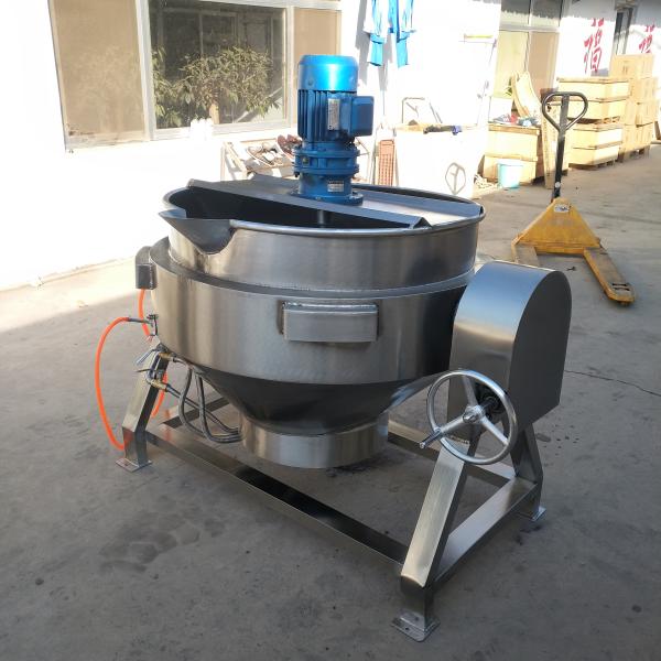 Automatic Gas He Ating Jacketed Kettle With Mixer Boiler To Cook Beans