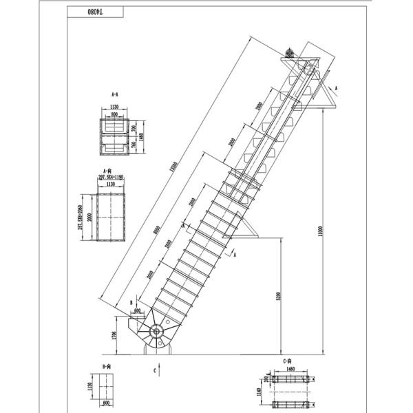 Professional Coal Bucket Elevator / Industrial Bucket Elevators 220V/380V/415V