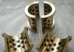 China Cylinder Flanged Cast Bronze Bearings With Solid Lubricant Plugs wholesale