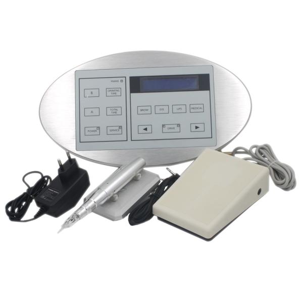 Electric Rotary PMU Permanent Makeup Machine Kit For Eyebrow Lip Silver Color
