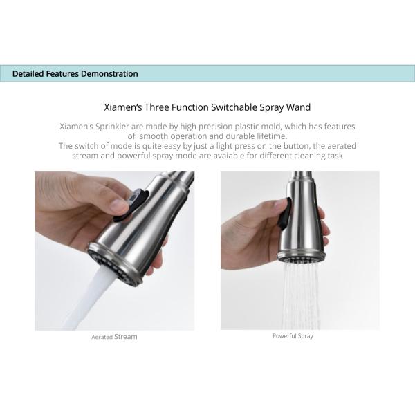 Smart Sensor 2 Mode Kitchen Spray Taps IPX5 Pull Down Mixer