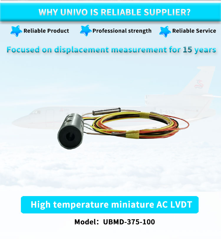 UNIVO High Temperature Mini AC Range 2.5mm Displacement Sensor for Harsh Environments