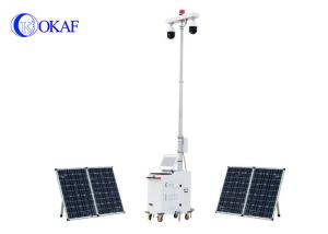 Solar CCTV Trailer Construction Site Mobile Video Surveillance Trailer Metal Material