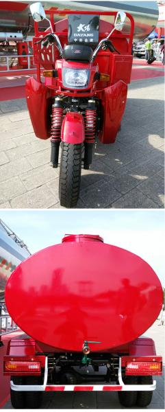 Spacious 3-wheel rainwater storage tank tricycle with 5.00-12 tires and 12V28A battery