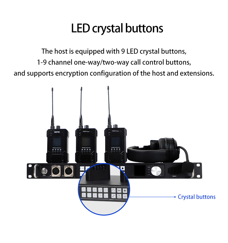Full Duplex Director Communication System 910Pro 4-channel Wireless Intercom System