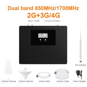 China 850MHz 1700MHz Dual Band Signal Booster Cellular Phone Repeater on sale
