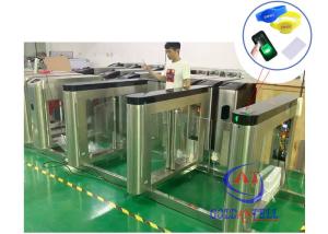 China Security Door Access Control Fingerprint Turnstile Waist High Dual RFID Code Reader on sale
