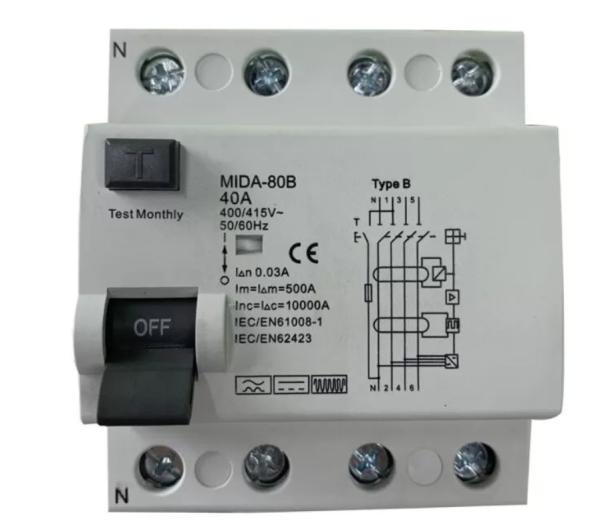 Quality B Type Electrical RCCB Protected Circuits 2 Pole 4P 30mA DC 6mA for sale