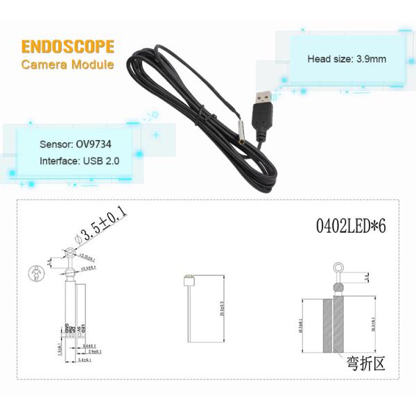USB 3.5mm HD 1MP Endoscope Camera Module OV9734 For Android Windows