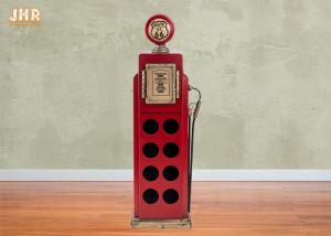 Antique Wood Wine Rack Decorative Storage Cabinets MDF Floor Wine Rack 8 Bottle Red Color