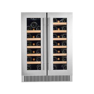 China LD-60D Black Dual Zone Wine Display Cooler With Electronic Temperature Control wholesale