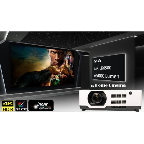 High Brightness 6500 Lumen 4K Laser Projector For Home Cinema