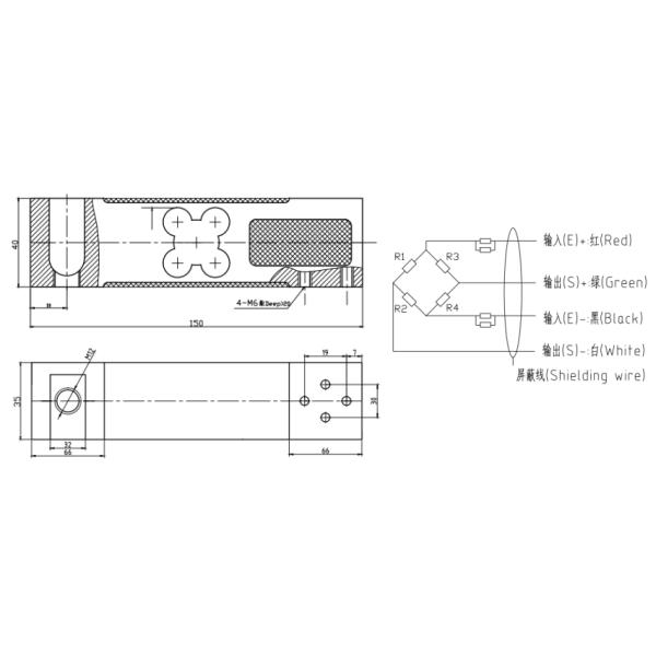 High Capacity 50 - 500kg Parallel Beam Load Cell 2mV/V Output For Industrial Weighing