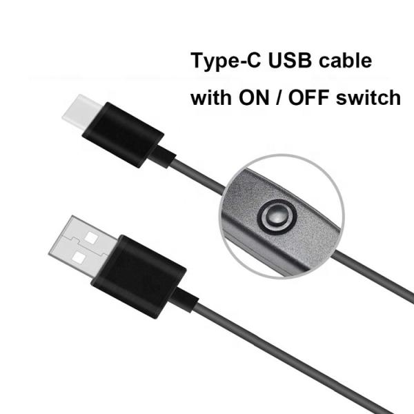 1m 5V 3A USB Type C Charger Power Cable with Switch ON OFF for Raspberry Pi