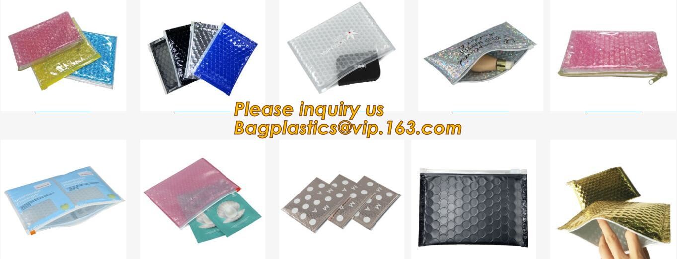 Cosmetic Slider Zip lockk Bubble Bags Bubble Slide Pouch,Zip lockk esd bubble bag bubble packaging wrap cosmetic pouch slide