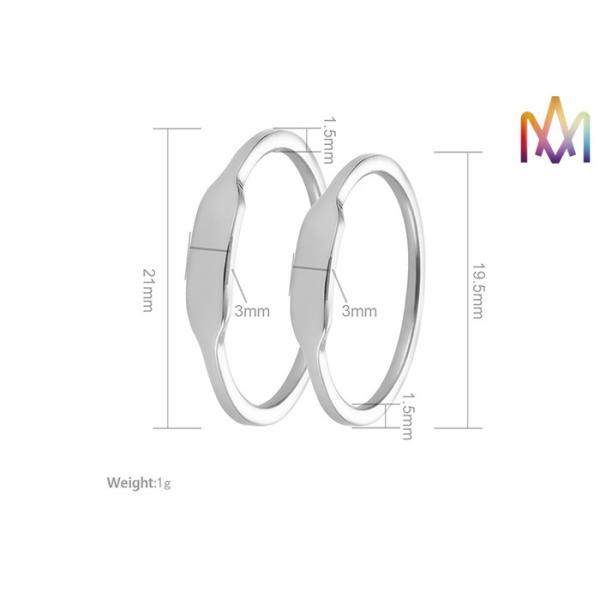 1.5mm Thickness Openable Flat Top Personalized Jewelry Ring