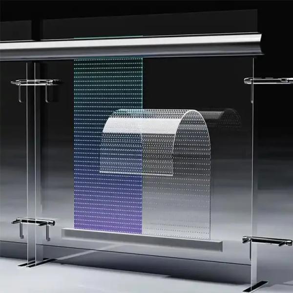 High Transparency 85% Customizable Waterproof Transparent LED Film Display for