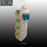 Corrugated paper full color printing floor display stand with hooks for pens