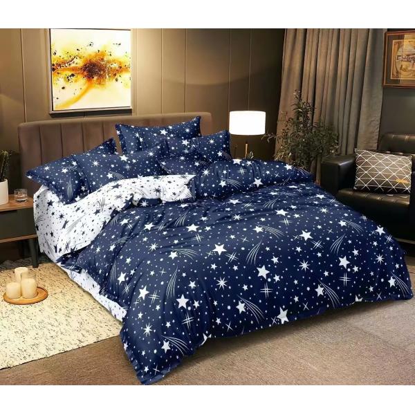 100% Cotton Microfiber Home Hotel Wedding Bedding Set with Diagonal Printing and Lace Bed Skirt