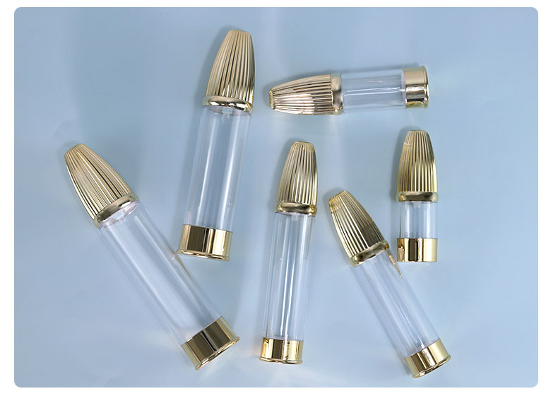 AS Collar Pump Airless Bottles for Lotion Refillable Empty Spray Plastic Bullet Round