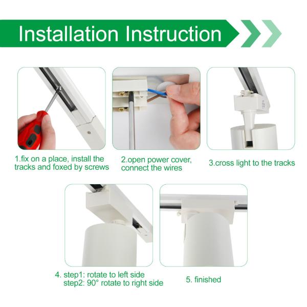 2 Phase LED COB Ceiling Mounted Track Lighting Replace Halogen Lamps AC220V