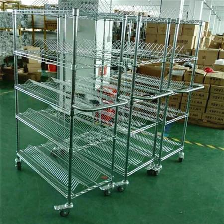 5 Layers Multiple Industrial Wire Shelving Organized SMT Reel Component Storage Metal Trolley Cart