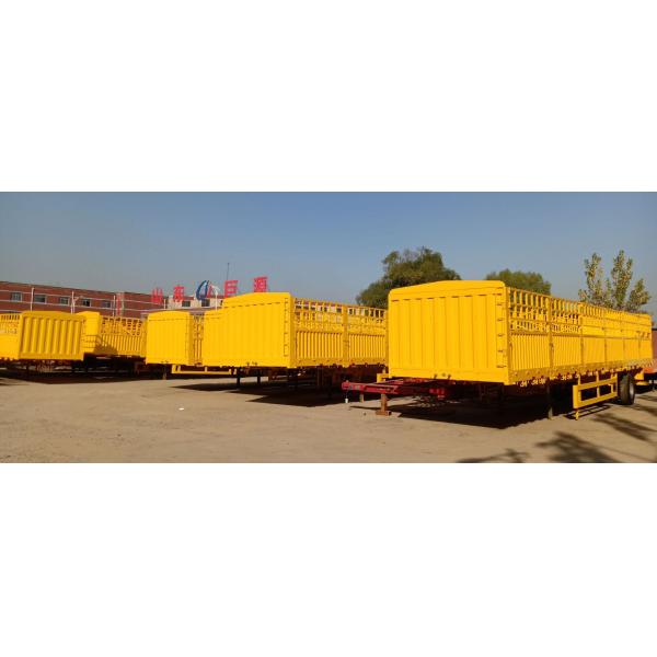 Steel High Bed Semi-trailer Truck 3 axles 60Ton cargo carrier truck trailers with good