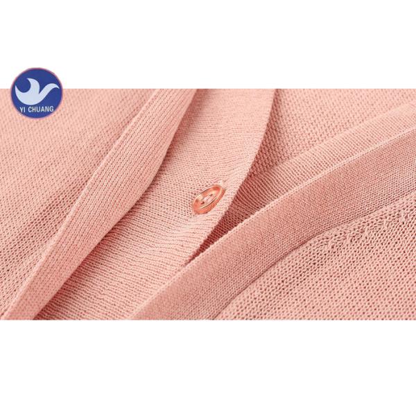 Thin Womens Knit Cardigan Sweaters Three Quarter Sleeves Short Air Conditioner Sunscreen