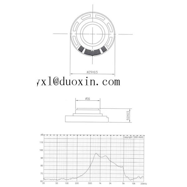 36mm mylar speaker iron speaker 36*4.5mm DXI36N-B Intercom Speaker