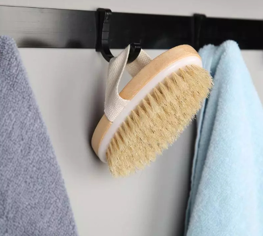 Spa Body Brush Soft Natural Bristle Shower Brushes Wooden Bath Shower Bristle Brush