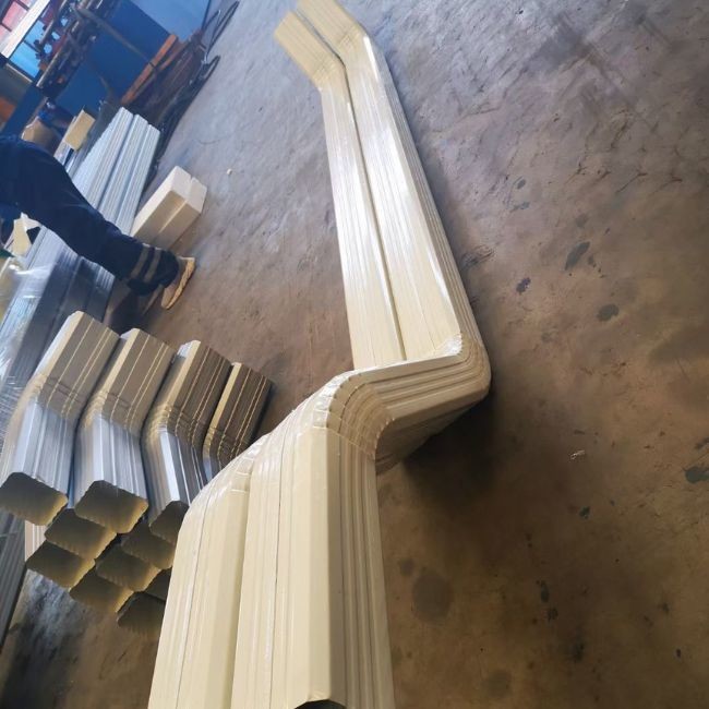 12 Stations PLC Controlled Gutter Downpipe Roll Forming Machine With Hydraulic Cutting And Cr12 Roller