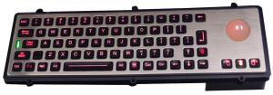 Custom usb keyboard /  Backlit industrial keyboard with illuminated red trackball