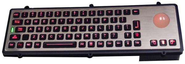 Quality Custom usb keyboard /  Backlit industrial keyboard with illuminated red trackball for sale