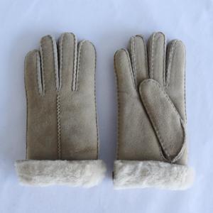 High quality warm double face Australia sheepskin shearling gloves