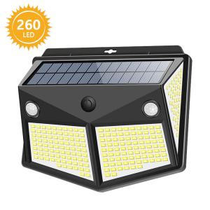 China 2200mAh Battery 500lm 260 Led Solar Motion Sensor Wall Light For Garden wholesale