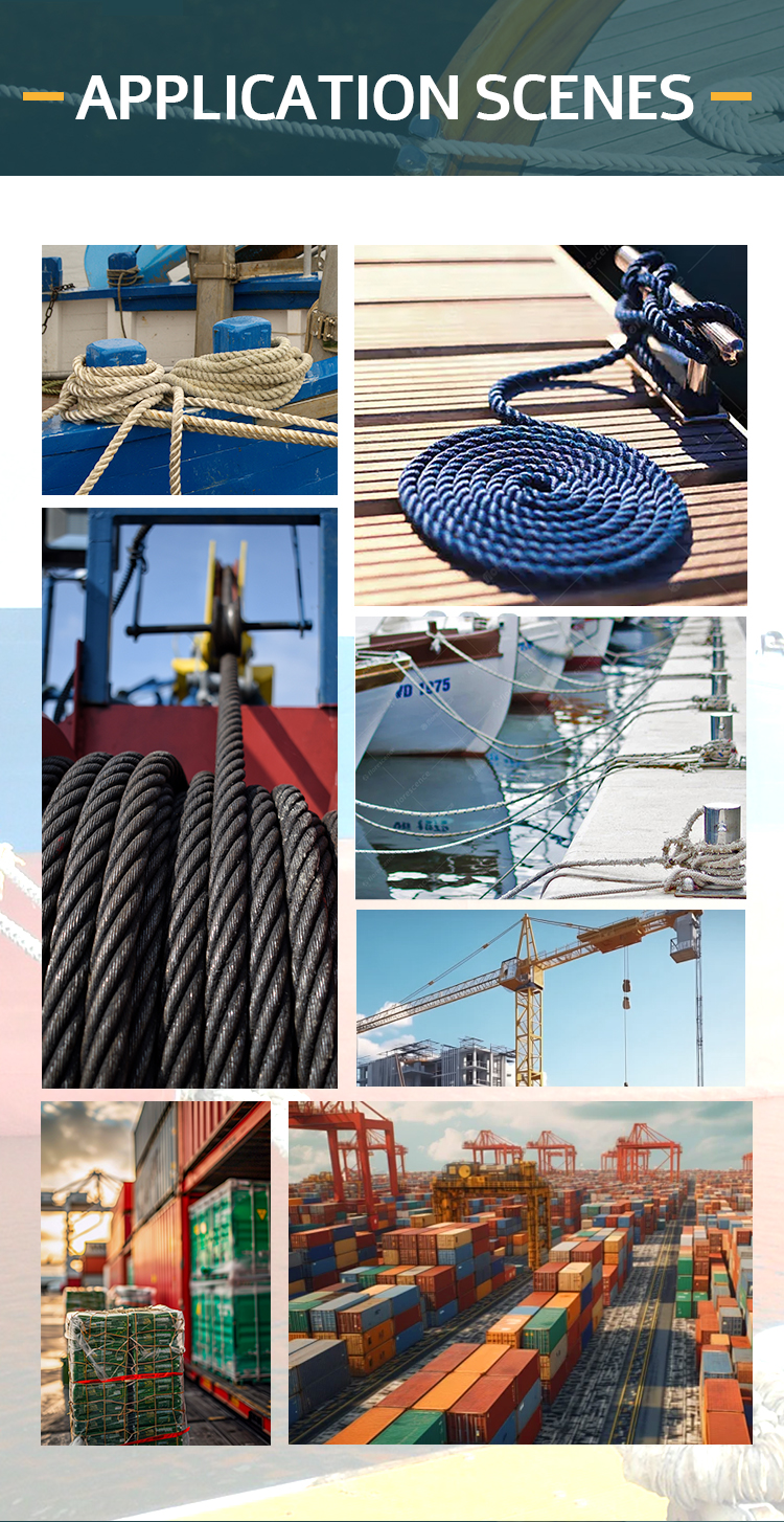 16mm x 200m Black Polyamide/Nylon 3-Strand Marine Rope with High Breaking Load