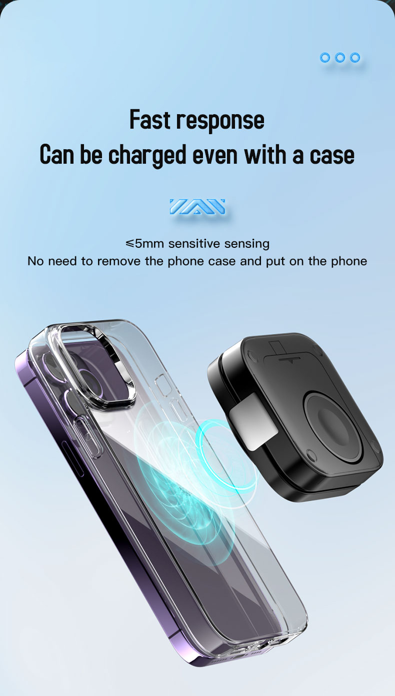 Fast Charging Magnetic Wireless Charger with 15W Maximum Output Power and Short Circuit Protection